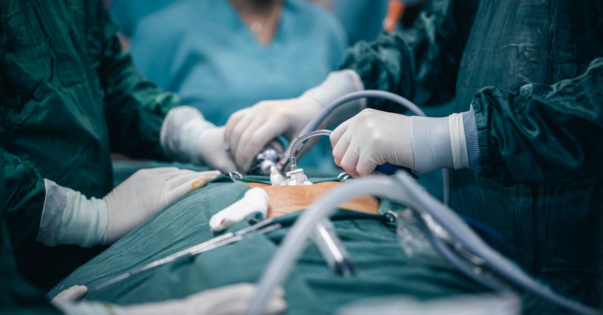 A detailed view of surgeons in action during an operation, highlighting surgical precision.
